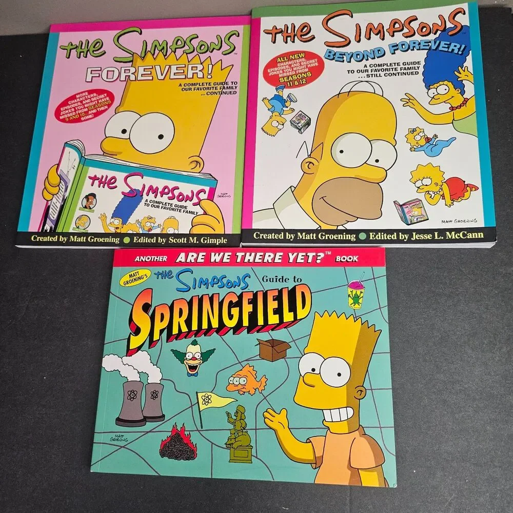 Simpsons Books Lot of 3 Simpsons Forever! Beyond Forever! Guide to Springfield